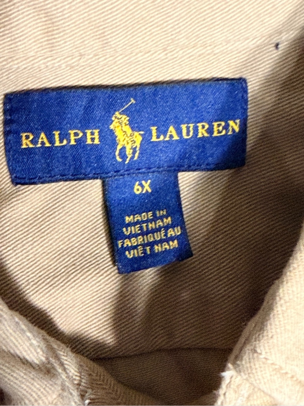 Polo Ralph Lauren Girls Belted Chino Shirtdress Khaki Size 6 - Picture 7 of 7